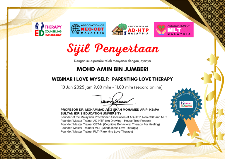 Sijil Penyertaan 'Parenting Love Therapy'